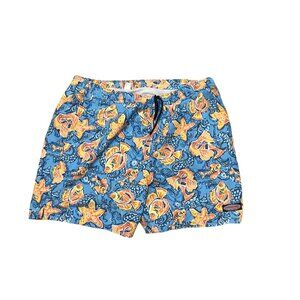 Vineyard Vines Mens XL Swim Trunks Blue Tropical Fish & Starfish Print Elastic W